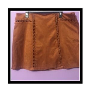 Brown Suede Mini Skirt
